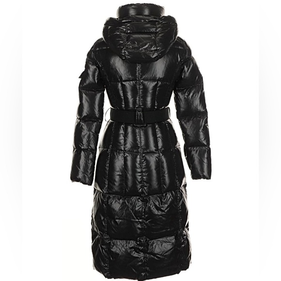 SAM. “Jet” Black Long Noho Hooded Puffer Coat Size Small - Picture 4 of 8